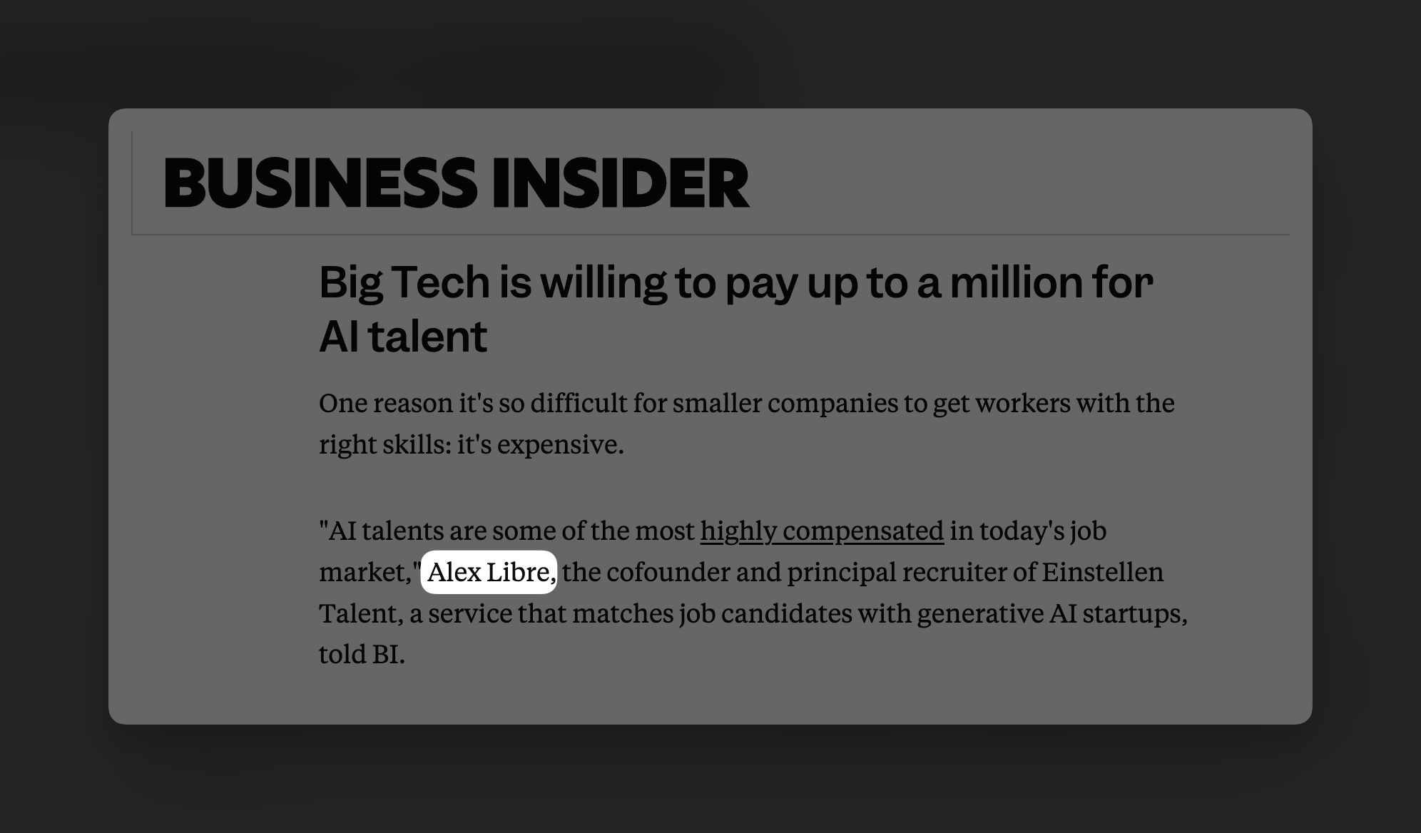 Business Insider: Big Tech's AI Talent War